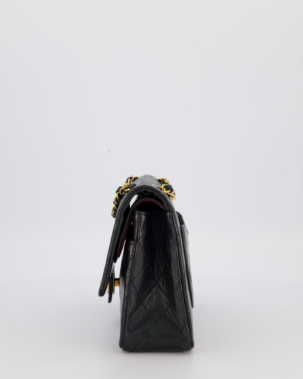 Chanel Vintage Black Medium Classic Double Flap Bag in Lambskin Leather with 24K Gold Hardware
