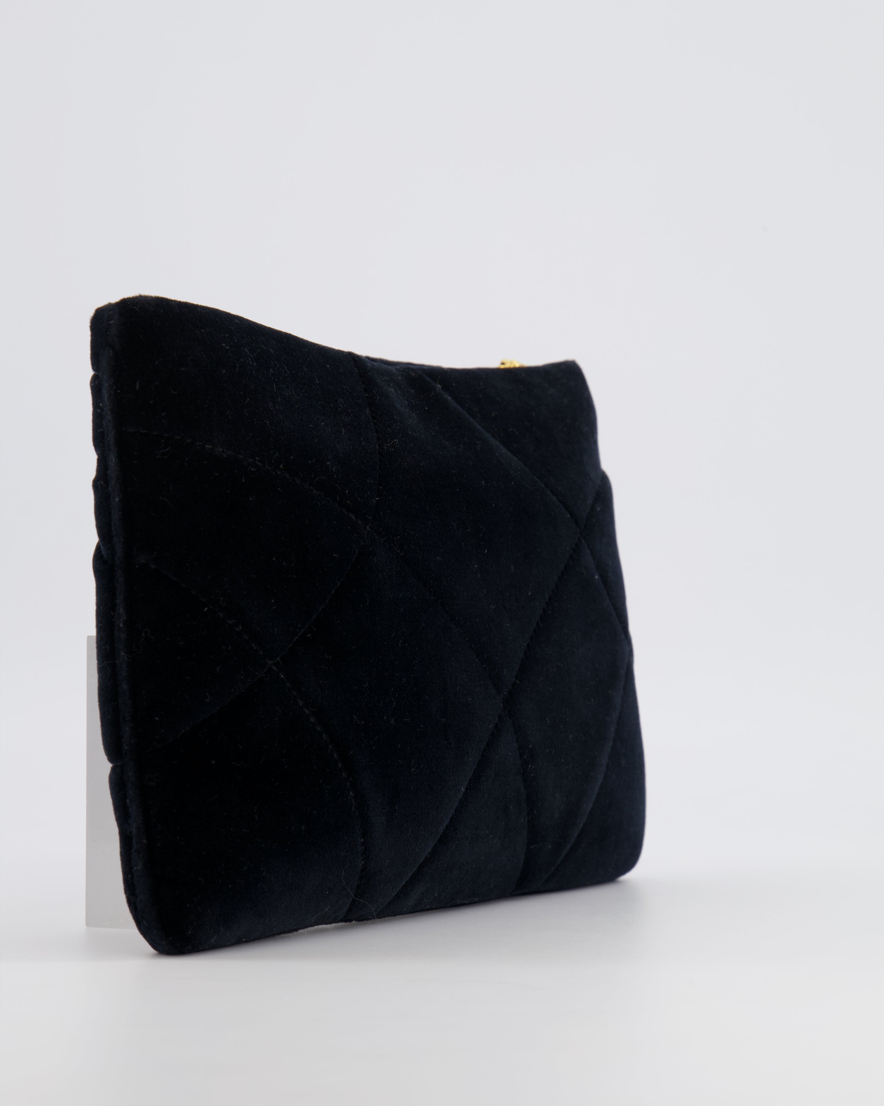 Dolce & Gabbana Black Velours Devotion Clutch Bag with Gold Heart Detail RRP £995