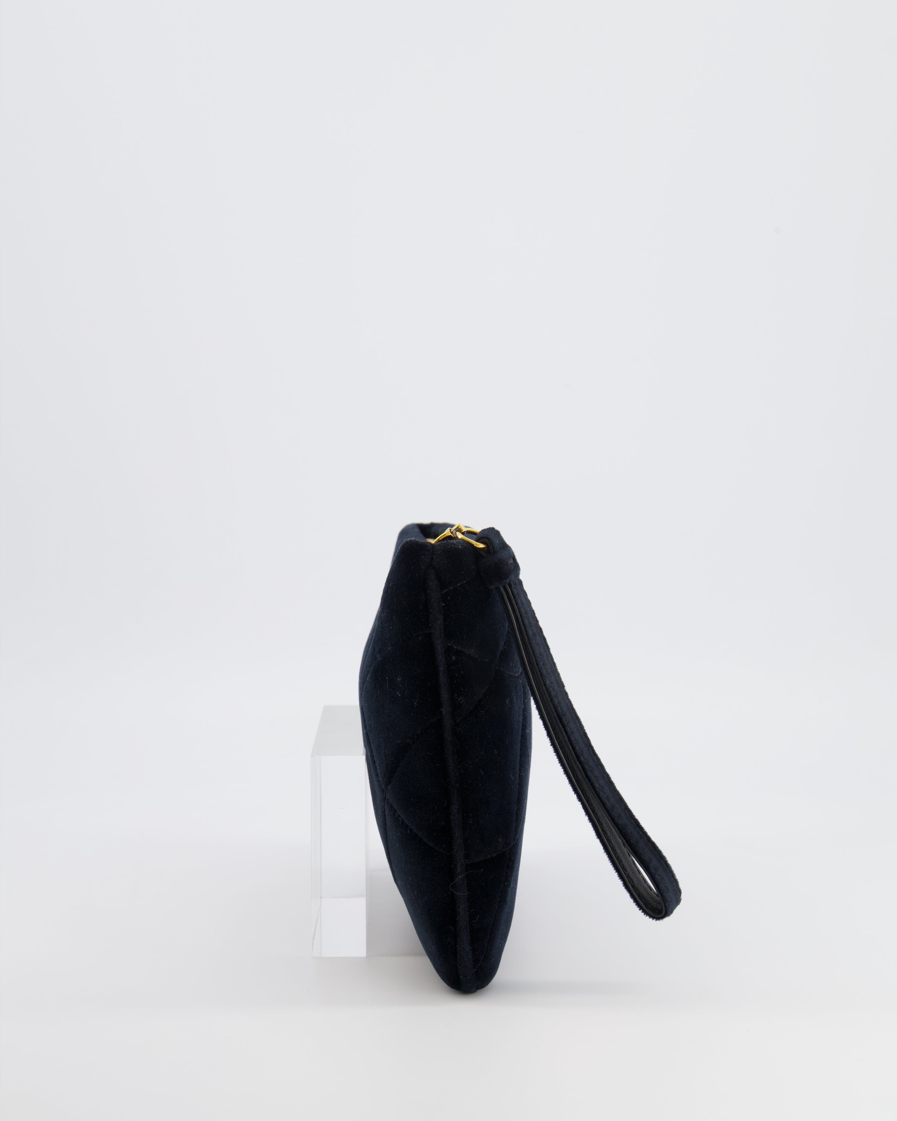Dolce & Gabbana Black Velours Devotion Clutch Bag with Gold Heart Detail RRP £995