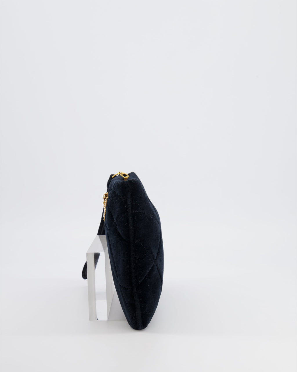 Dolce & Gabbana Black Velours Devotion Clutch Bag with Gold Heart Detail RRP £995