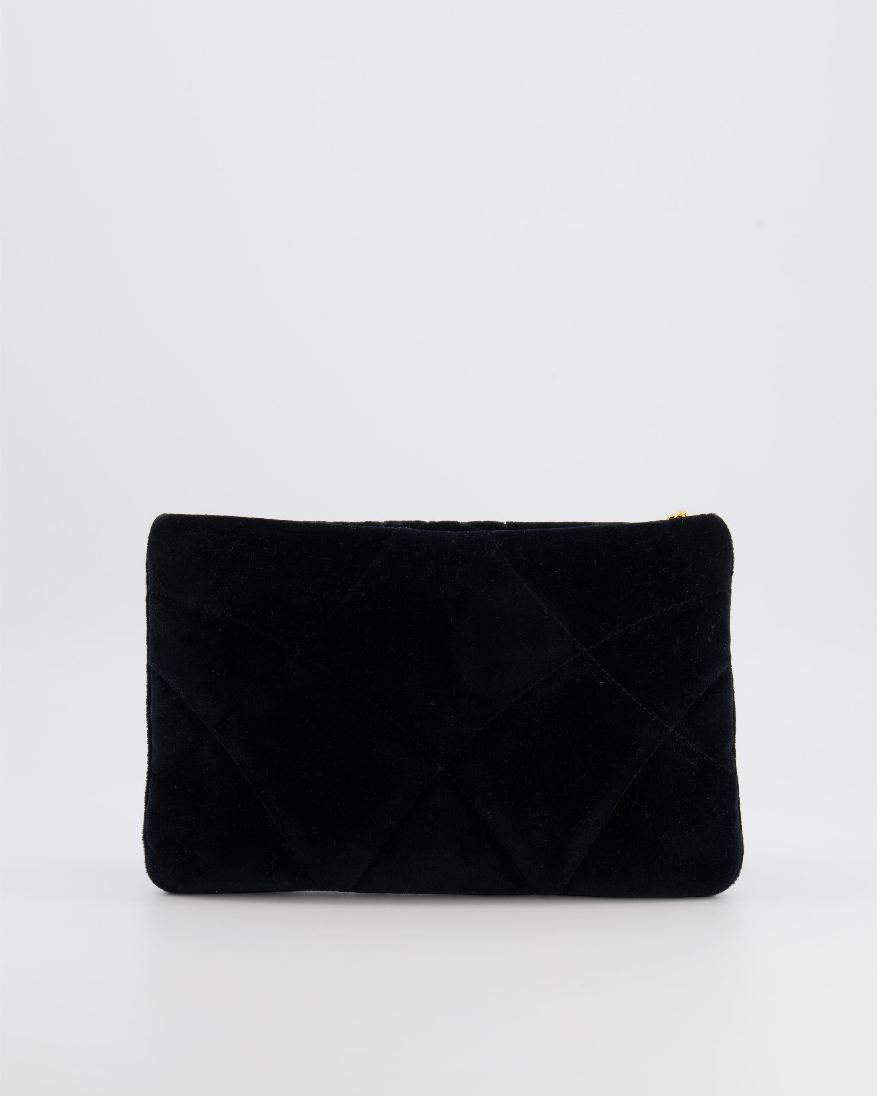 Dolce & Gabbana Black Velours Devotion Clutch Bag with Gold Heart Detail RRP £995
