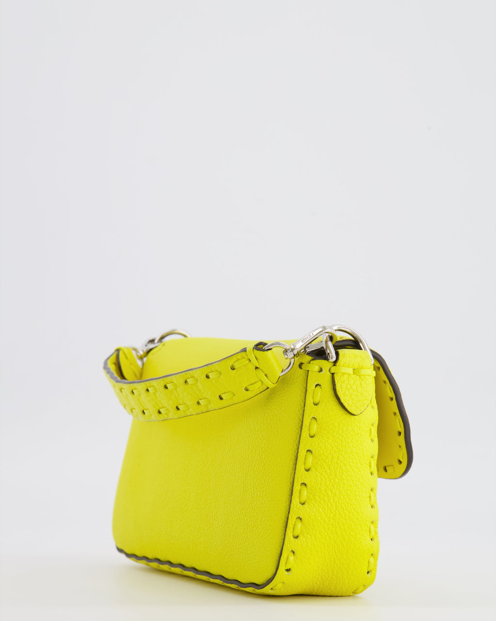 Fendi Yellow Leather Mini Baguette Bag with Silver Hardware RRP £2,000
