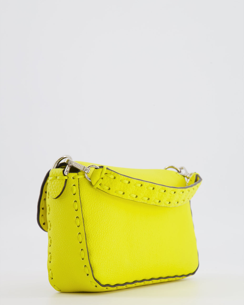 Fendi Yellow Leather Mini Baguette Bag with Silver Hardware RRP £2,000