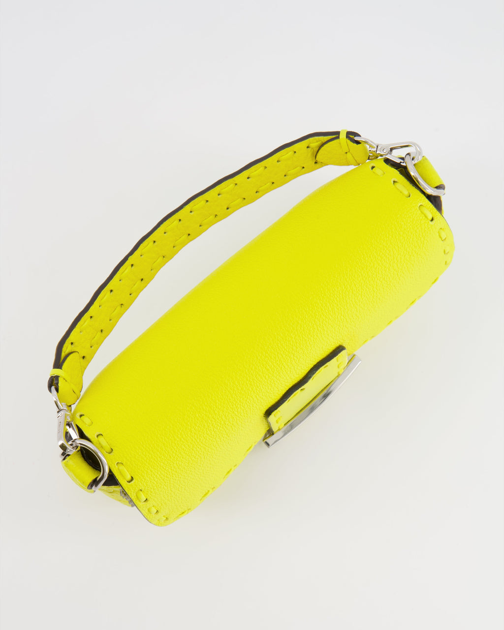 Fendi Yellow Leather Mini Baguette Bag with Silver Hardware RRP £2,000