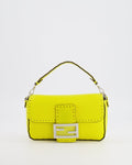 Fendi Yellow Leather Mini Baguette Bag with Silver Hardware RRP £2,000