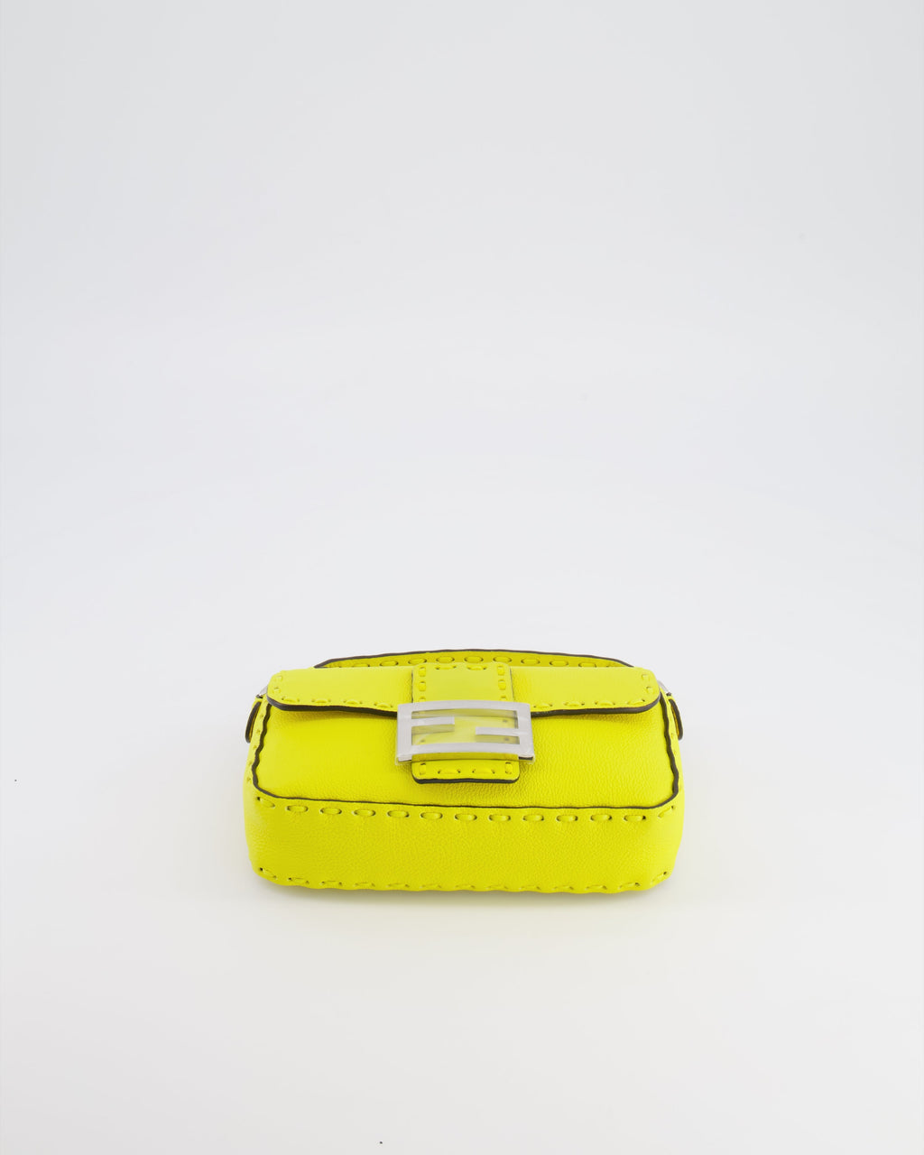 Fendi Yellow Leather Mini Baguette Bag with Silver Hardware RRP £2,000