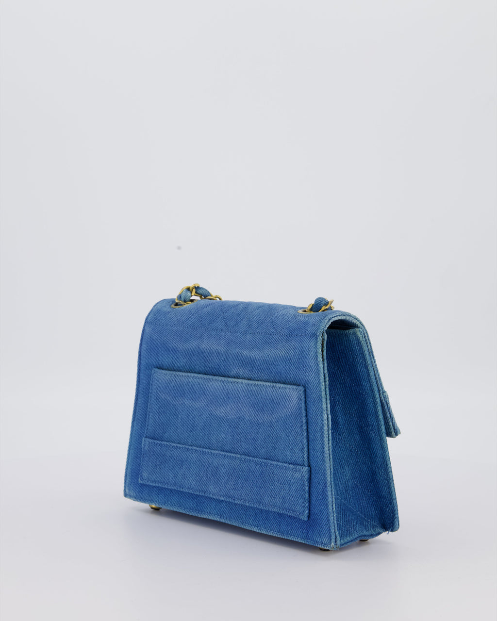 *SUPER RARE* Chanel Vintage Denim Straight Flap Bag with 24K Gold Hardware