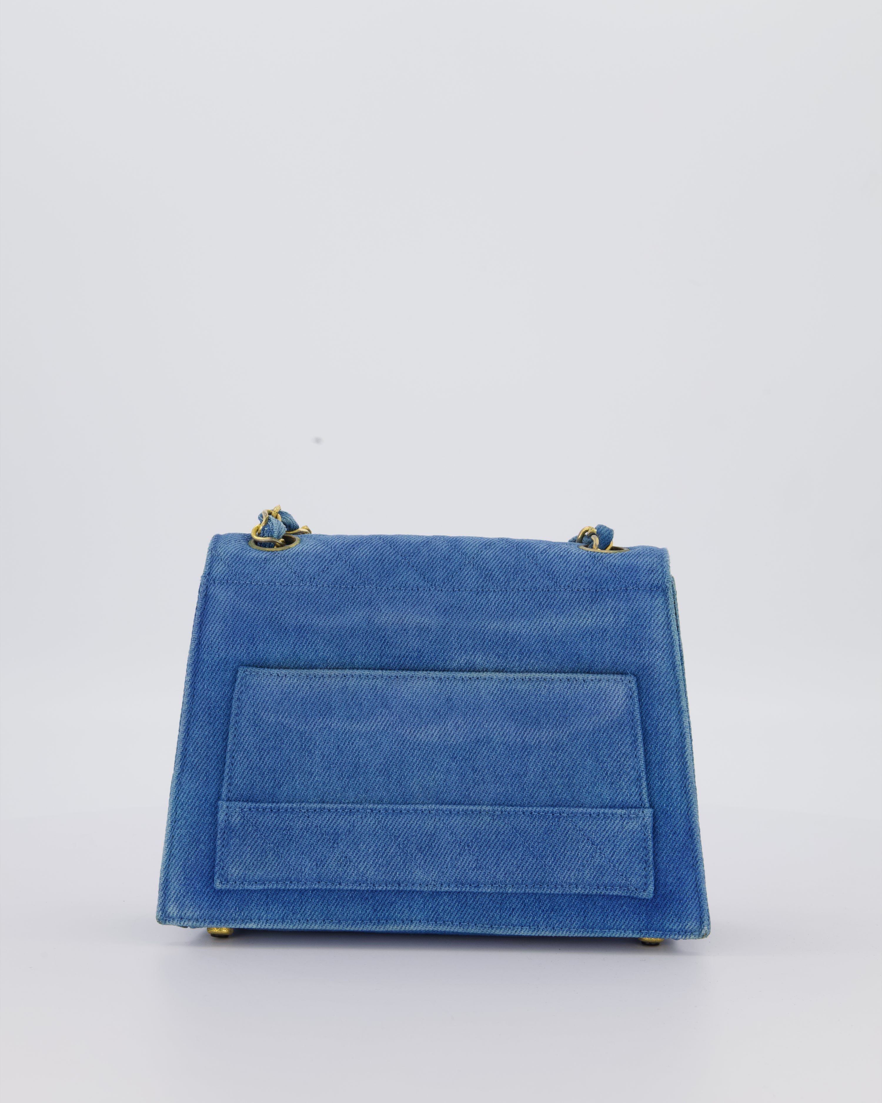 *SUPER RARE* Chanel Vintage Denim Straight Flap Bag with 24K Gold Hardware