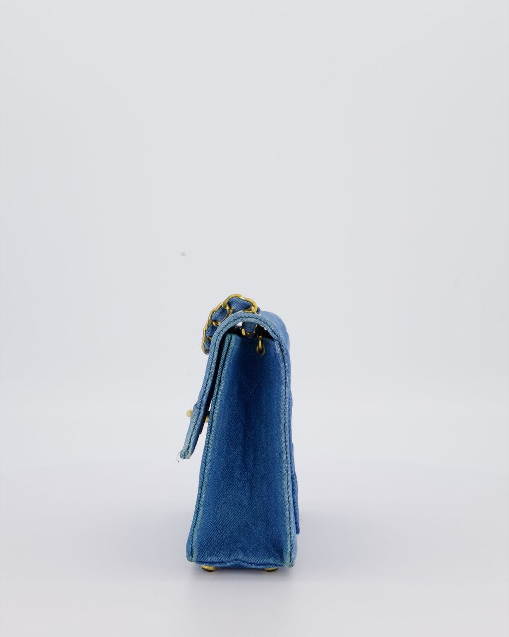 *SUPER RARE* Chanel Vintage Denim Straight Flap Bag with 24K Gold Hardware