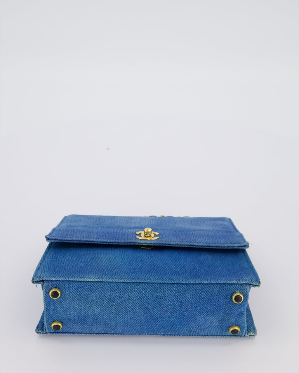 *SUPER RARE* Chanel Vintage Denim Straight Flap Bag with 24K Gold Hardware