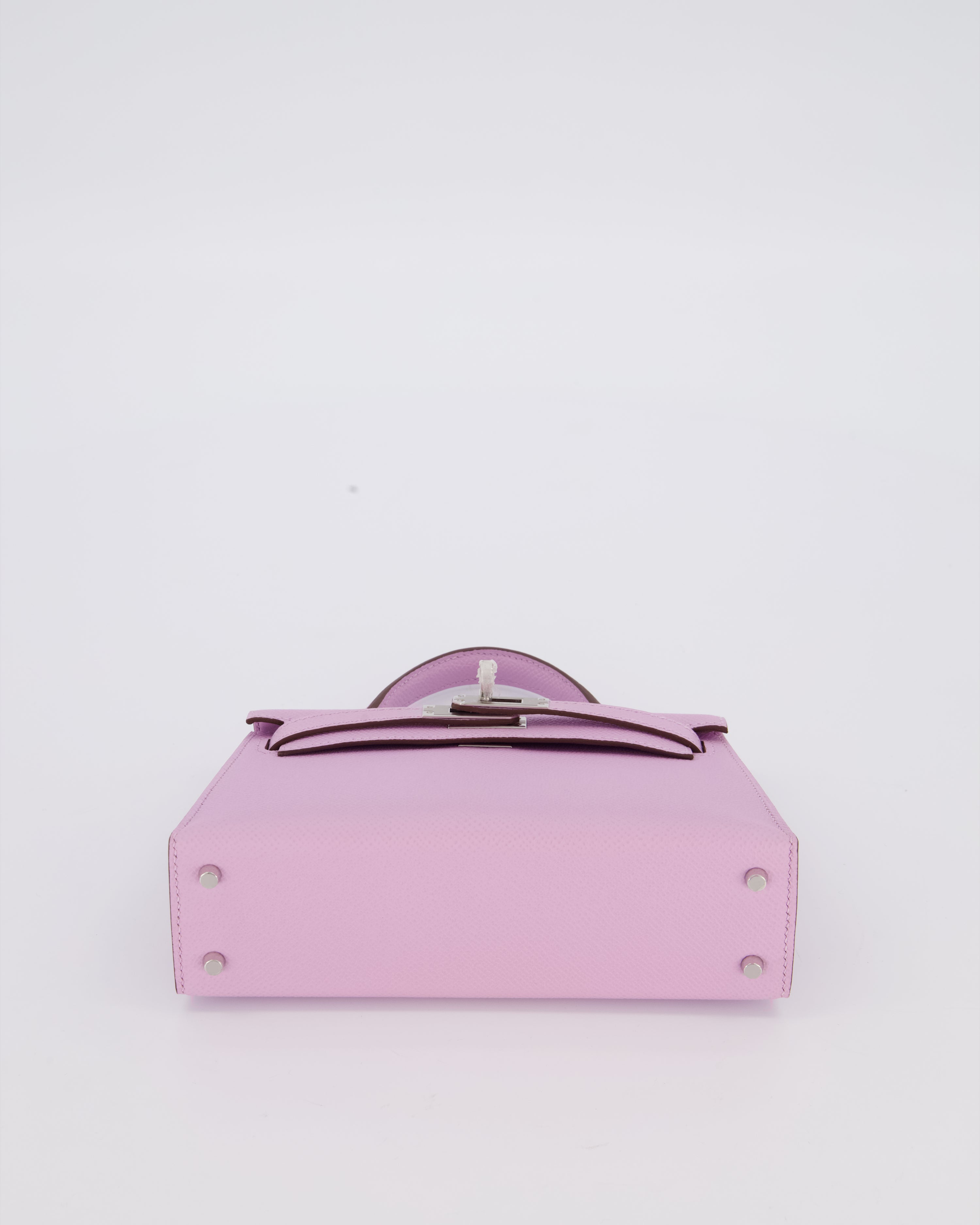 *SUPER RARE* Hermès Mini Kelly II 20 Bag in Guimauve Epsom Leather with Palladium Hardware