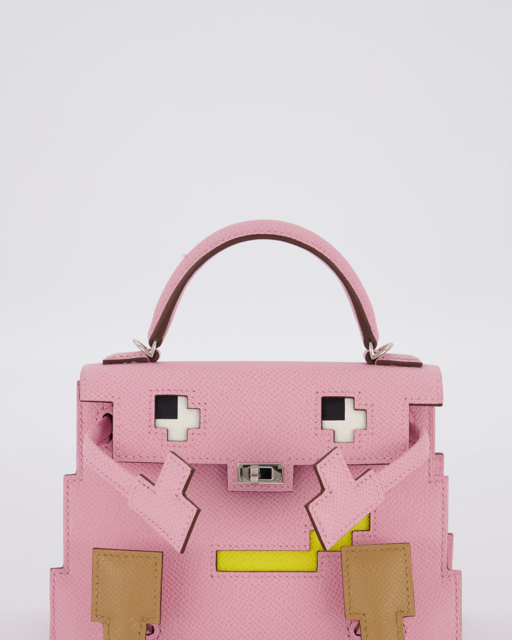 *EXTRA RARE* Hermès Mini Kelly Doll Picto 20 Bag in Mauve Sylvestre, Chai & Lime Epsom Leather with Palladium Hardware