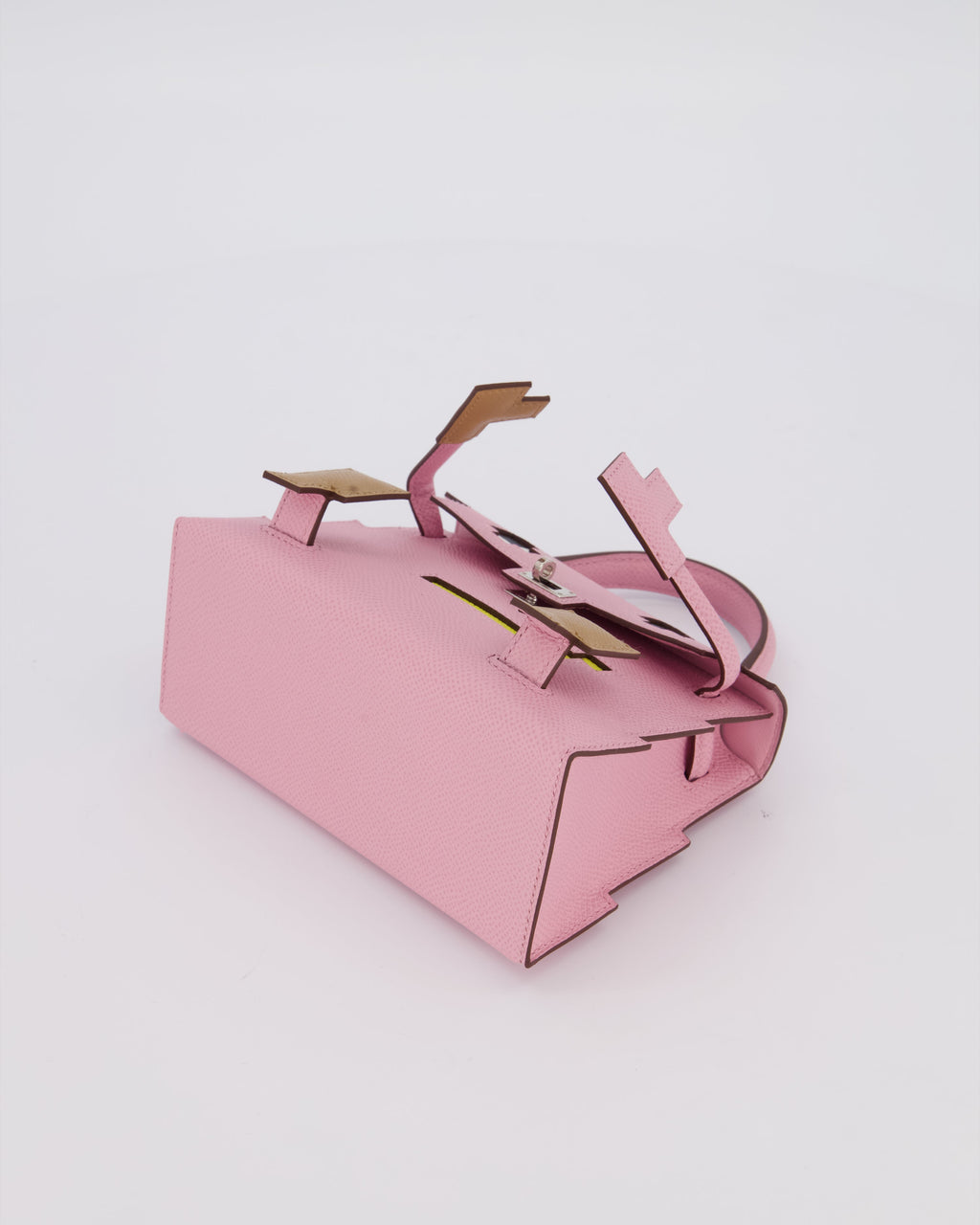 *EXTRA RARE* Hermès Mini Kelly Doll Picto 20 Bag in Mauve Sylvestre, Chai & Lime Epsom Leather with Palladium Hardware
