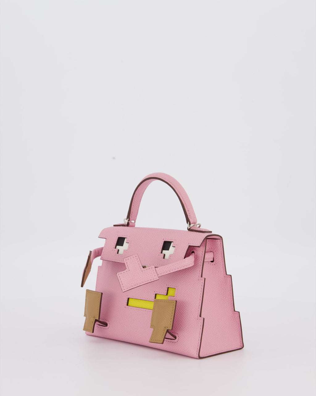 *EXTRA RARE* Hermès Mini Kelly Doll Picto 20 Bag in Mauve Sylvestre, Chai & Lime Epsom Leather with Palladium Hardware