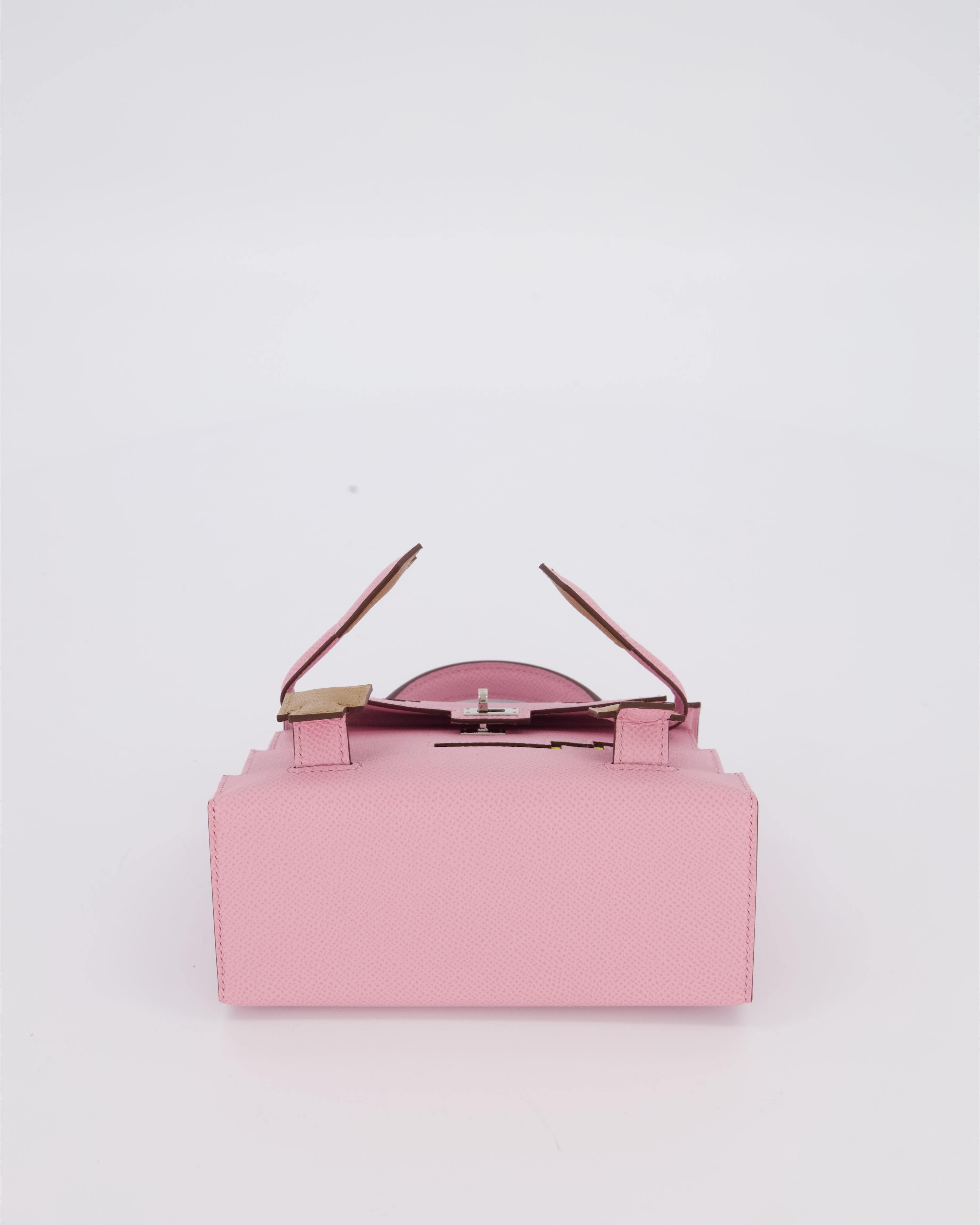 *EXTRA RARE* Hermès Mini Kelly Doll Picto 20 Bag in Mauve Sylvestre, Chai & Lime Epsom Leather with Palladium Hardware
