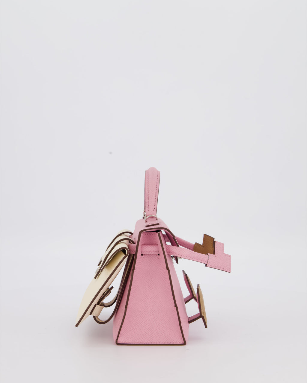 *EXTRA RARE* Hermès Mini Kelly Doll Picto 20 Bag in Mauve Sylvestre, Chai & Lime Epsom Leather with Palladium Hardware