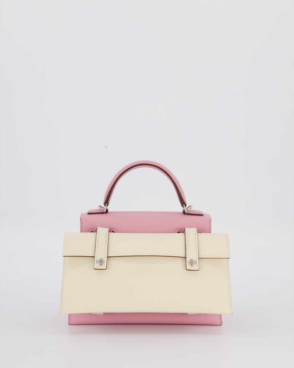 *EXTRA RARE* Hermès Mini Kelly Doll Picto 20 Bag in Mauve Sylvestre, Chai & Lime Epsom Leather with Palladium Hardware