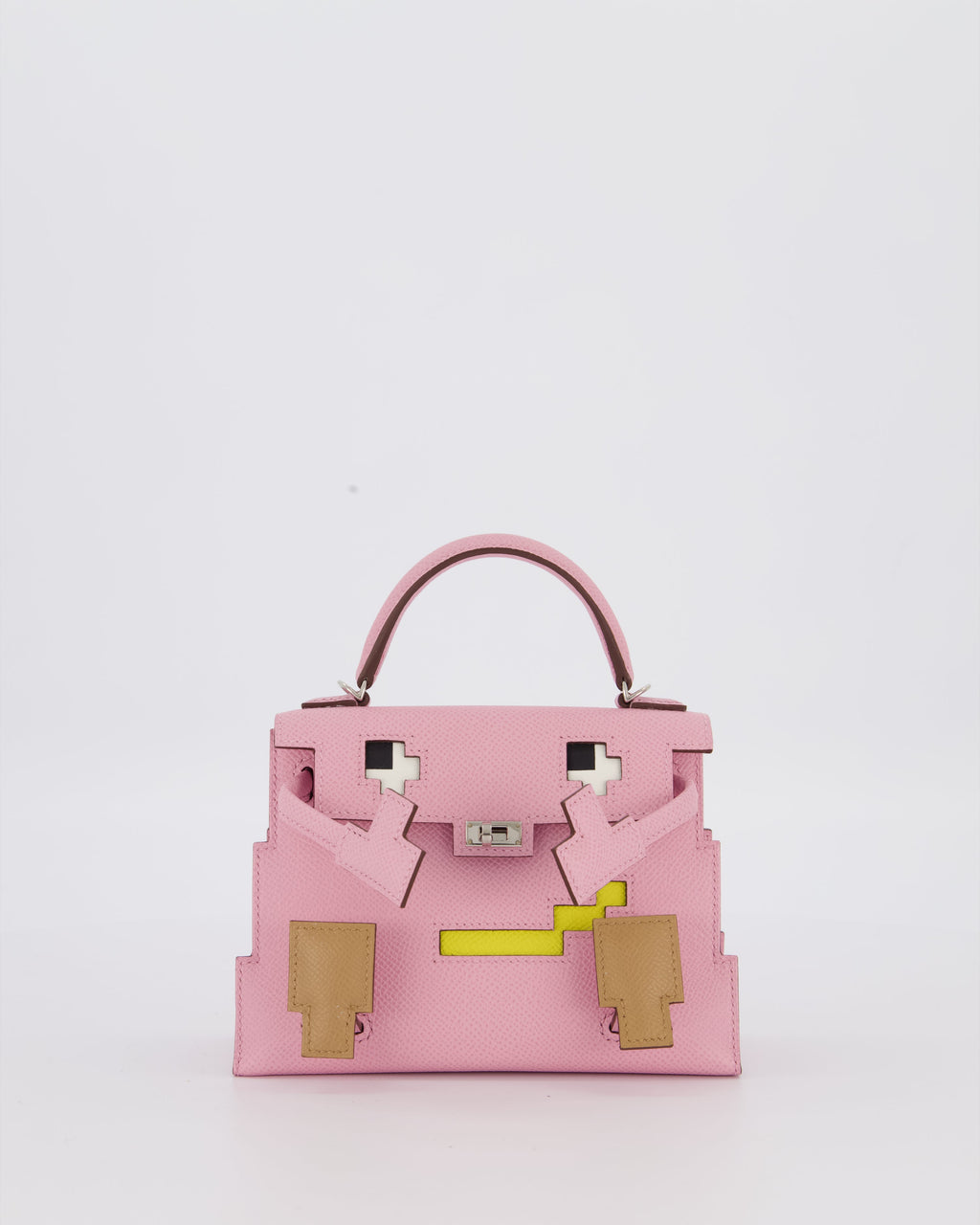 *EXTRA RARE* Hermès Mini Kelly Doll Picto 20 Bag in Mauve Sylvestre, Chai & Lime Epsom Leather with Palladium Hardware