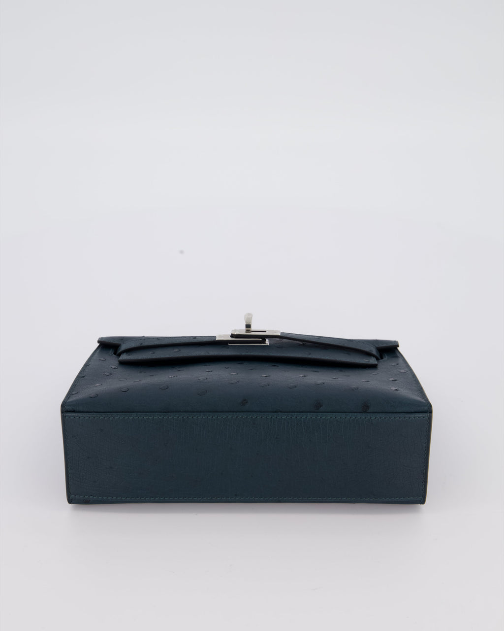 *SUPER RARE* Hermès Mini Kelly Pochette Bag in Vert Cypres Ostrich Leather with Palladium Hardware