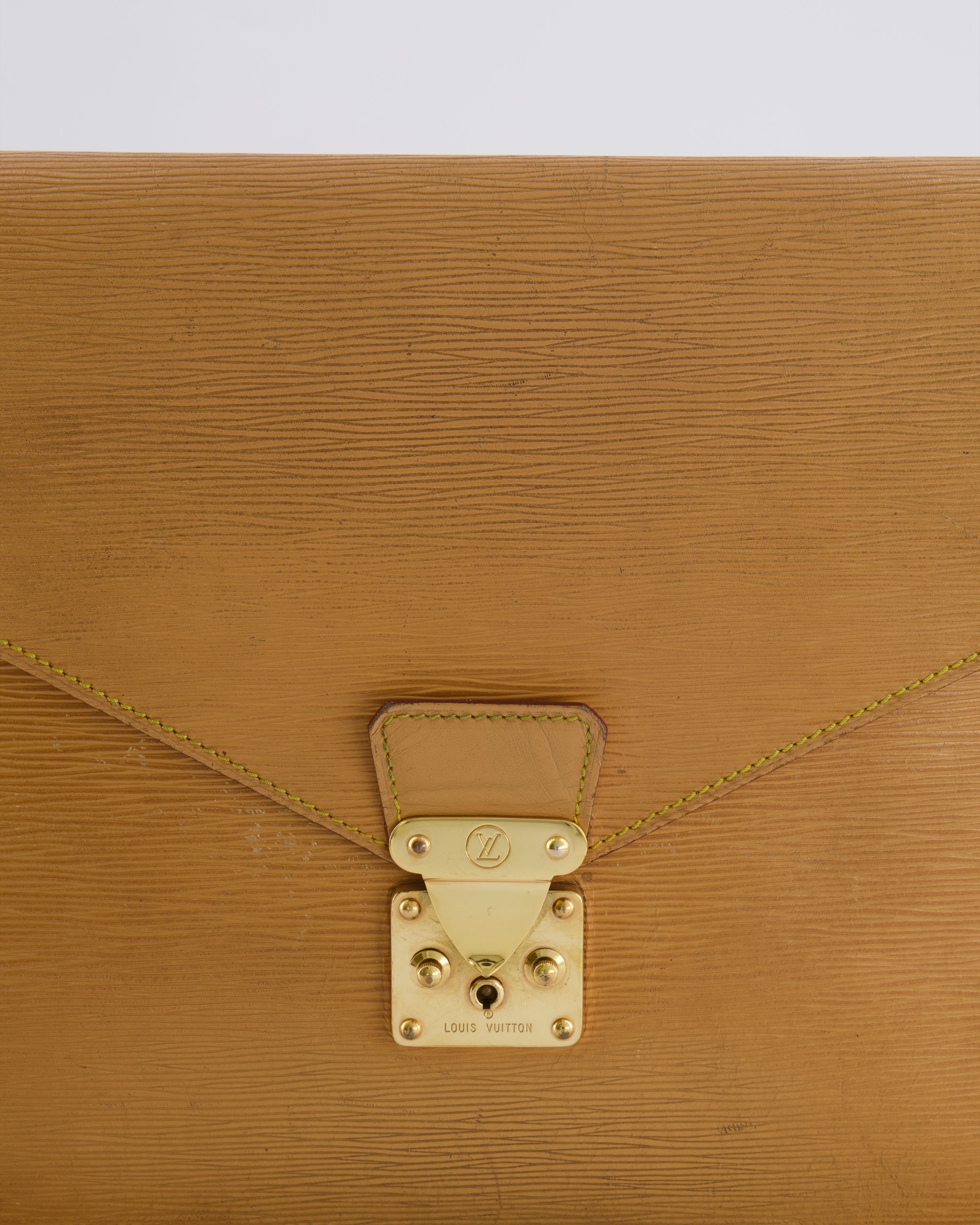 Louis Vuitton Beige Epi Leather Large Pouch Bag with Gold Hardware