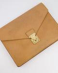 Louis Vuitton Beige Epi Leather Large Pouch Bag with Gold Hardware
