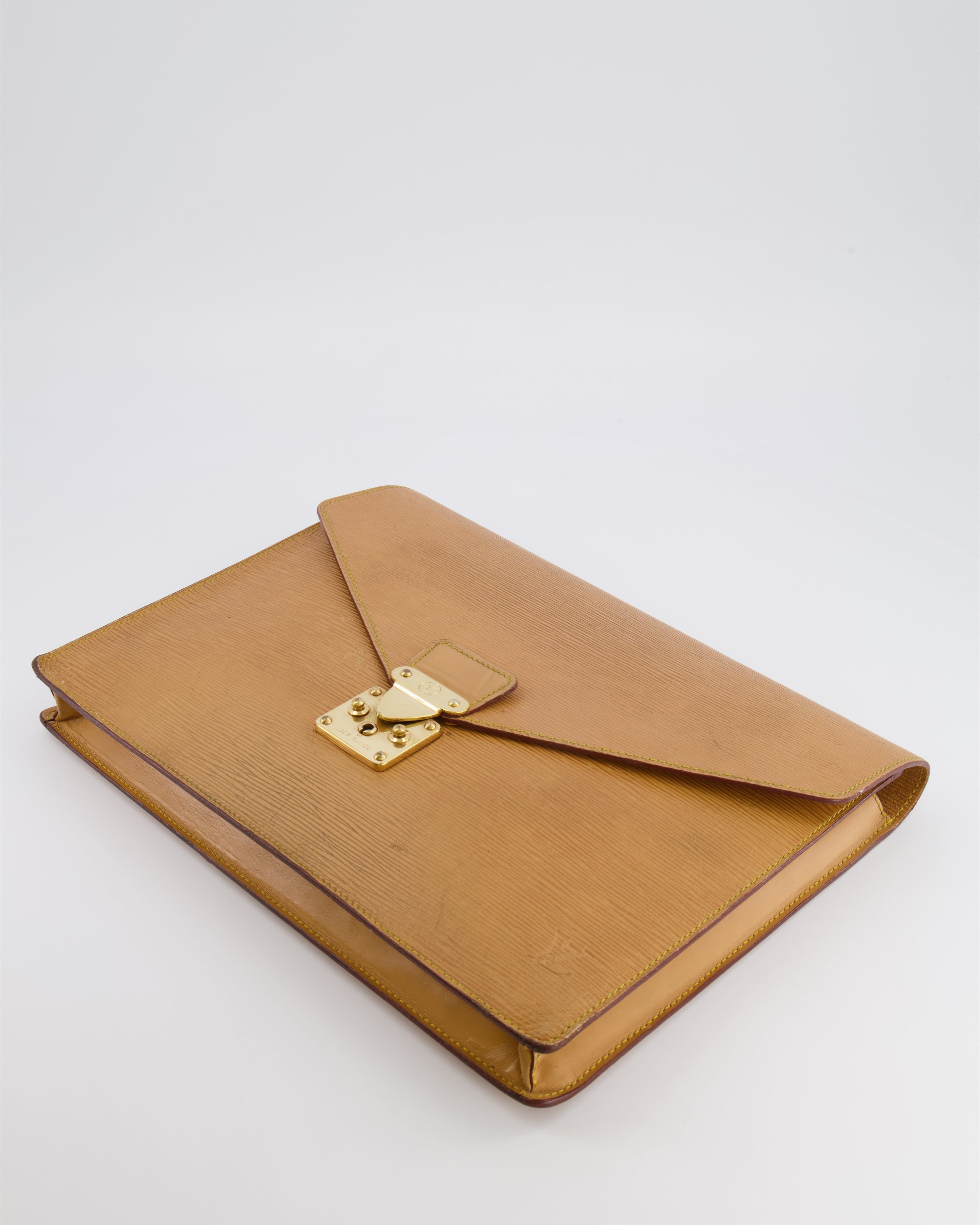 Louis Vuitton Beige Epi Leather Large Pouch Bag with Gold Hardware