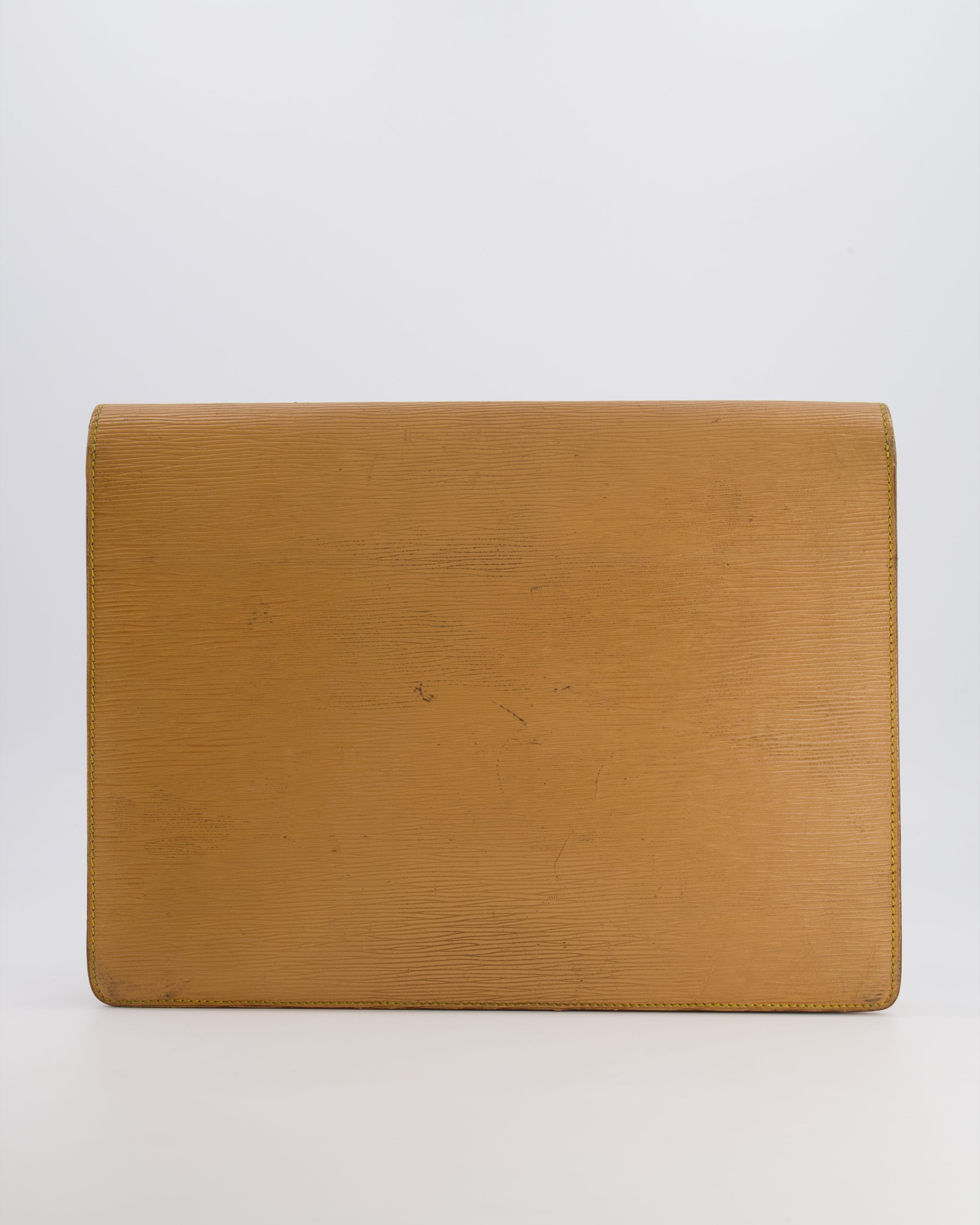 Louis Vuitton Beige Epi Leather Large Pouch Bag with Gold Hardware