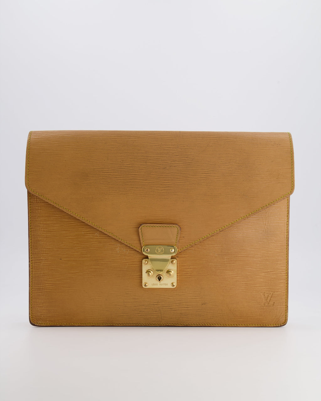 Louis Vuitton Beige Epi Leather Large Pouch Bag with Gold Hardware