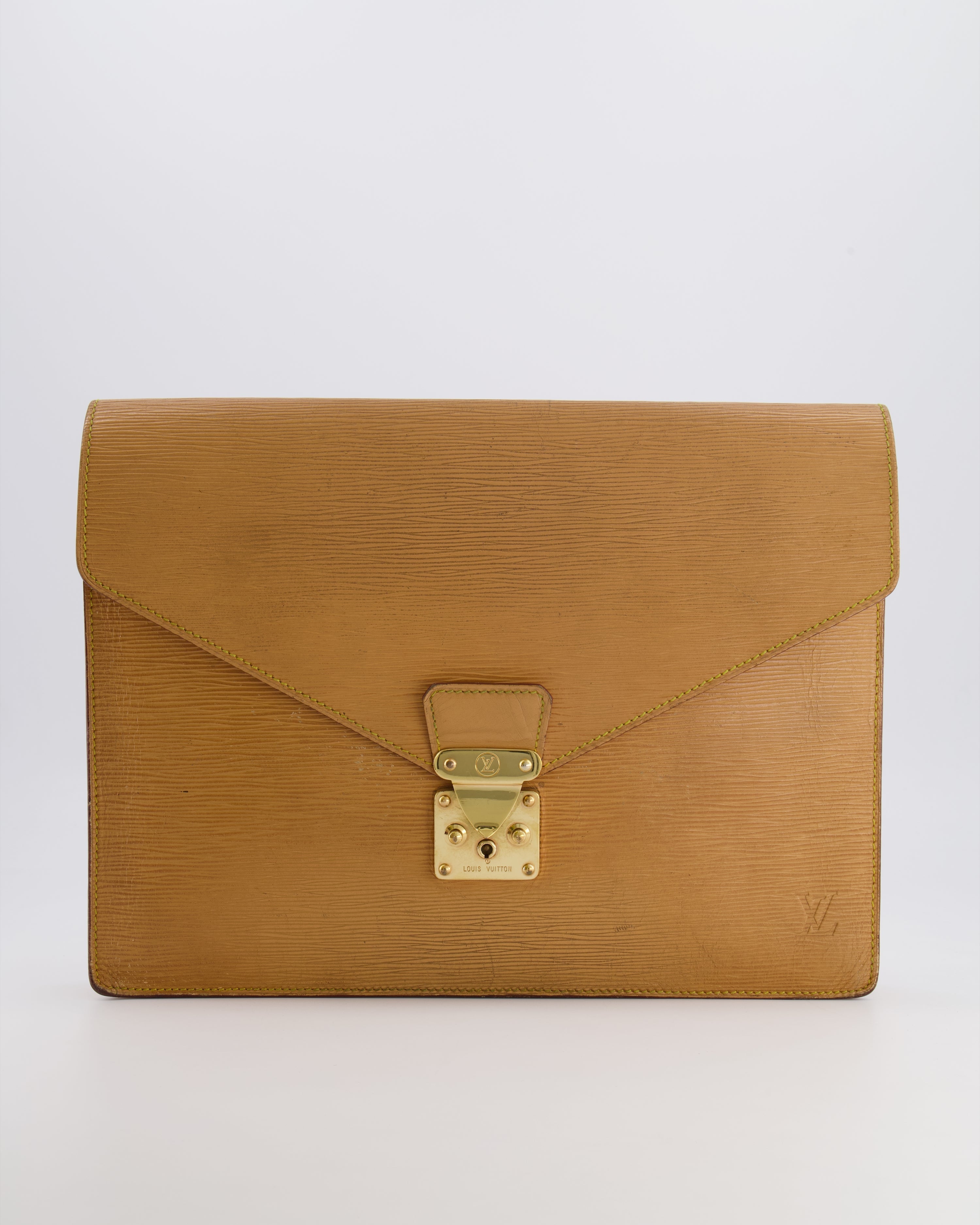 Louis Vuitton Beige Epi Leather Large Pouch Bag with Gold Hardware