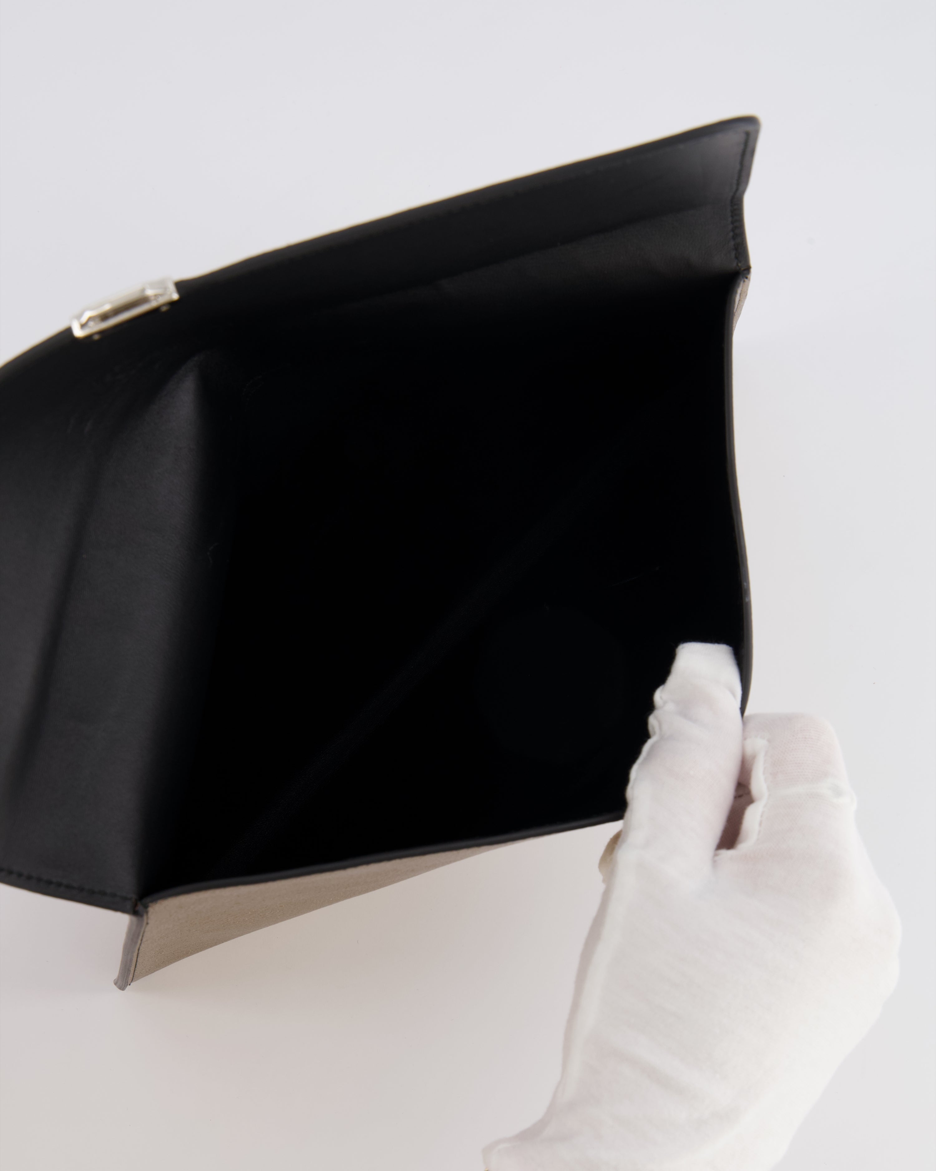 Alexander McQueen Gold Leather Envelope Clutch Bag with Crystal Skull Closure