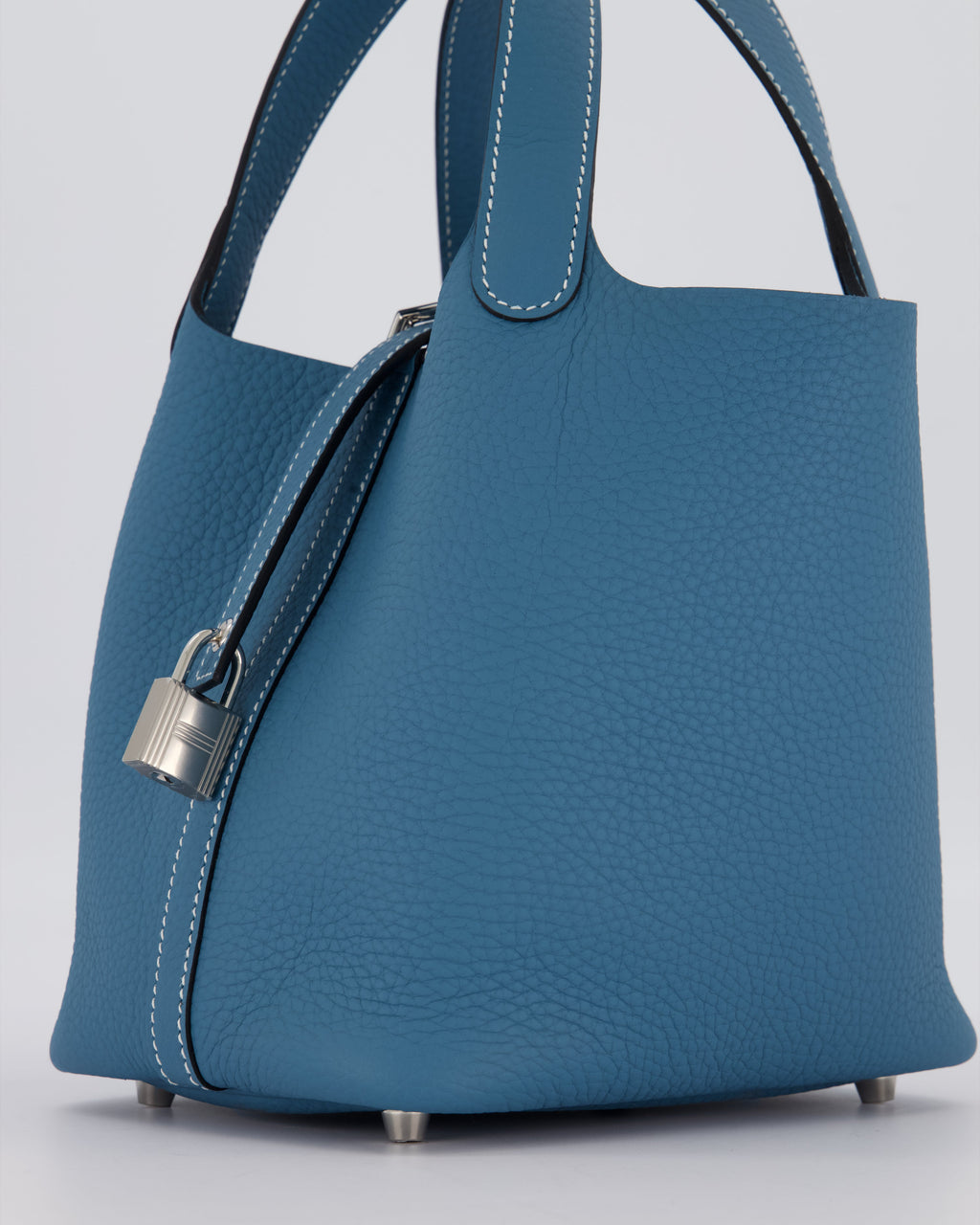 *HOT & RARE* Hermès Picotin Lock 18 Bag in Bleu Jean Taurillon Clemence Leather with Palladium Hardware