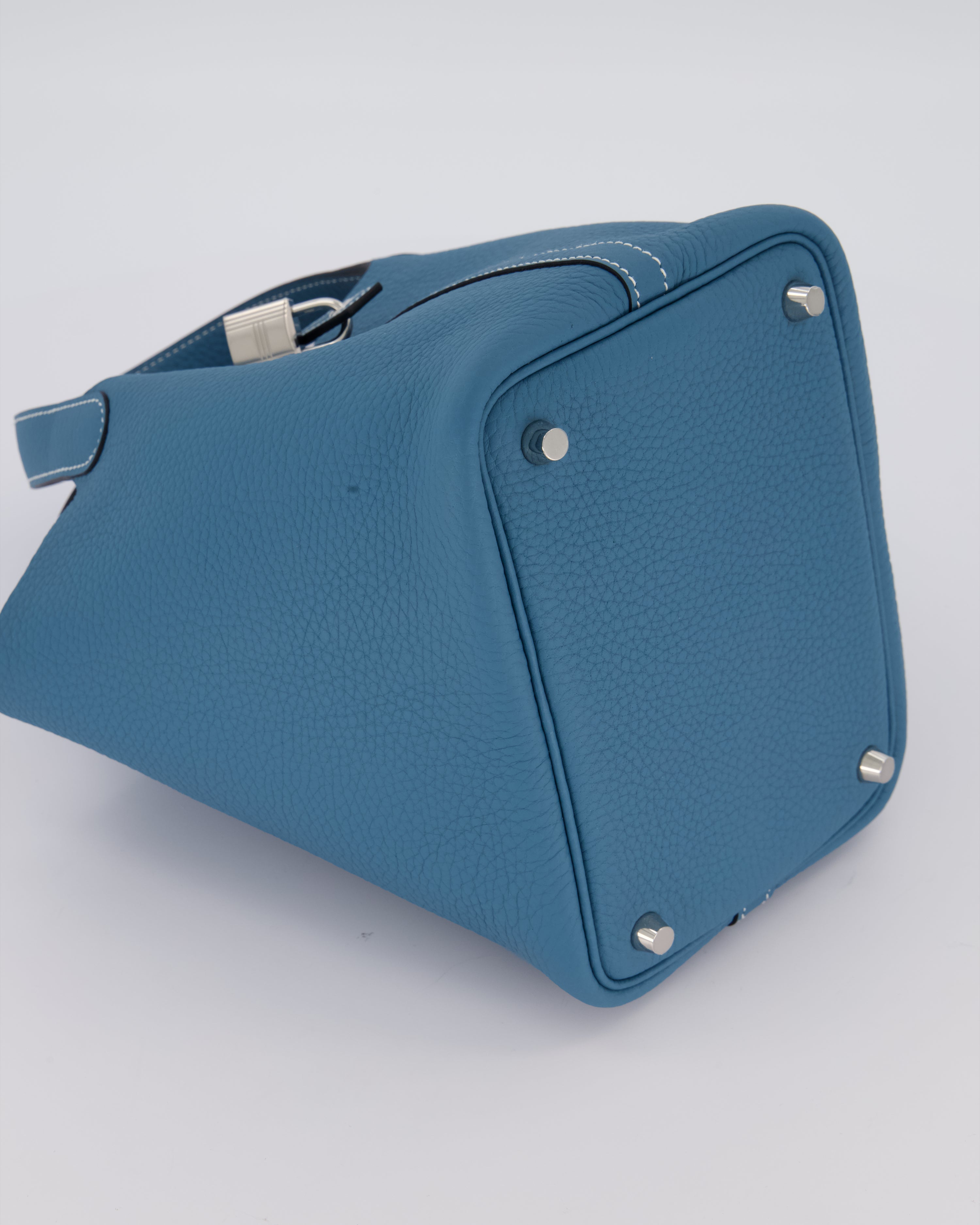 *HOT & RARE* Hermès Picotin Lock 18 Bag in Bleu Jean Taurillon Clemence Leather with Palladium Hardware