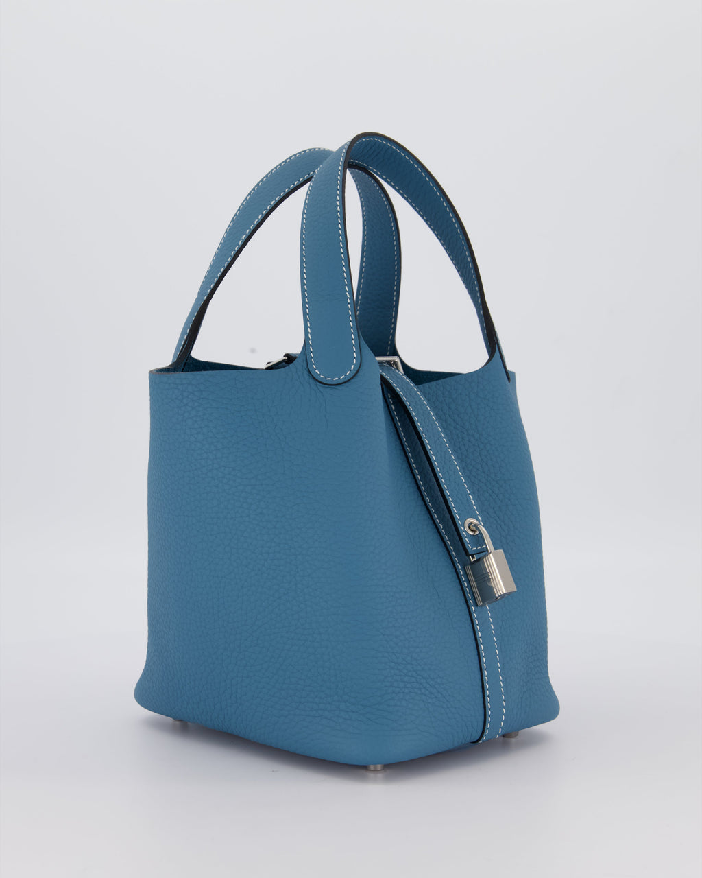 *HOT & RARE* Hermès Picotin Lock 18 Bag in Bleu Jean Taurillon Clemence Leather with Palladium Hardware