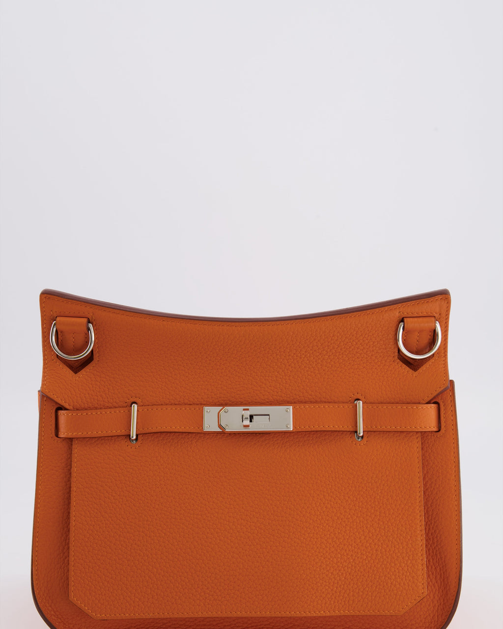 Hermès Jypsiere 28 Bag in Orange Clemence Leather with Palladium Hardware