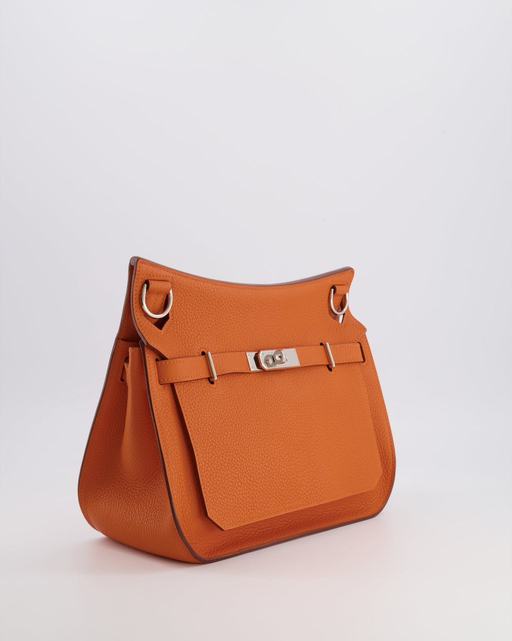 Hermès Jypsiere 28 Bag in Orange Clemence Leather with Palladium Hardware