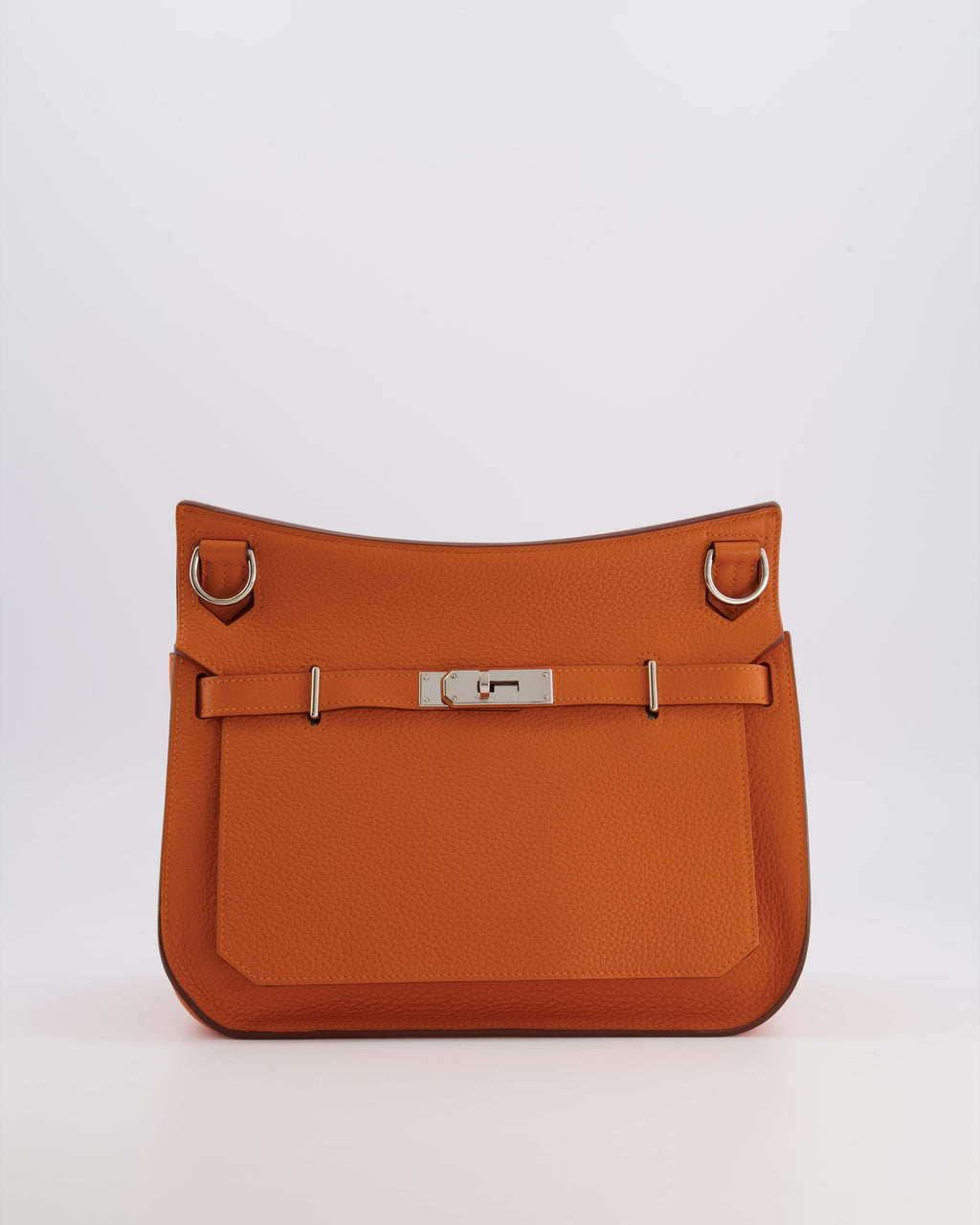 Hermès Jypsiere 28 Bag in Orange Clemence Leather with Palladium Hardware