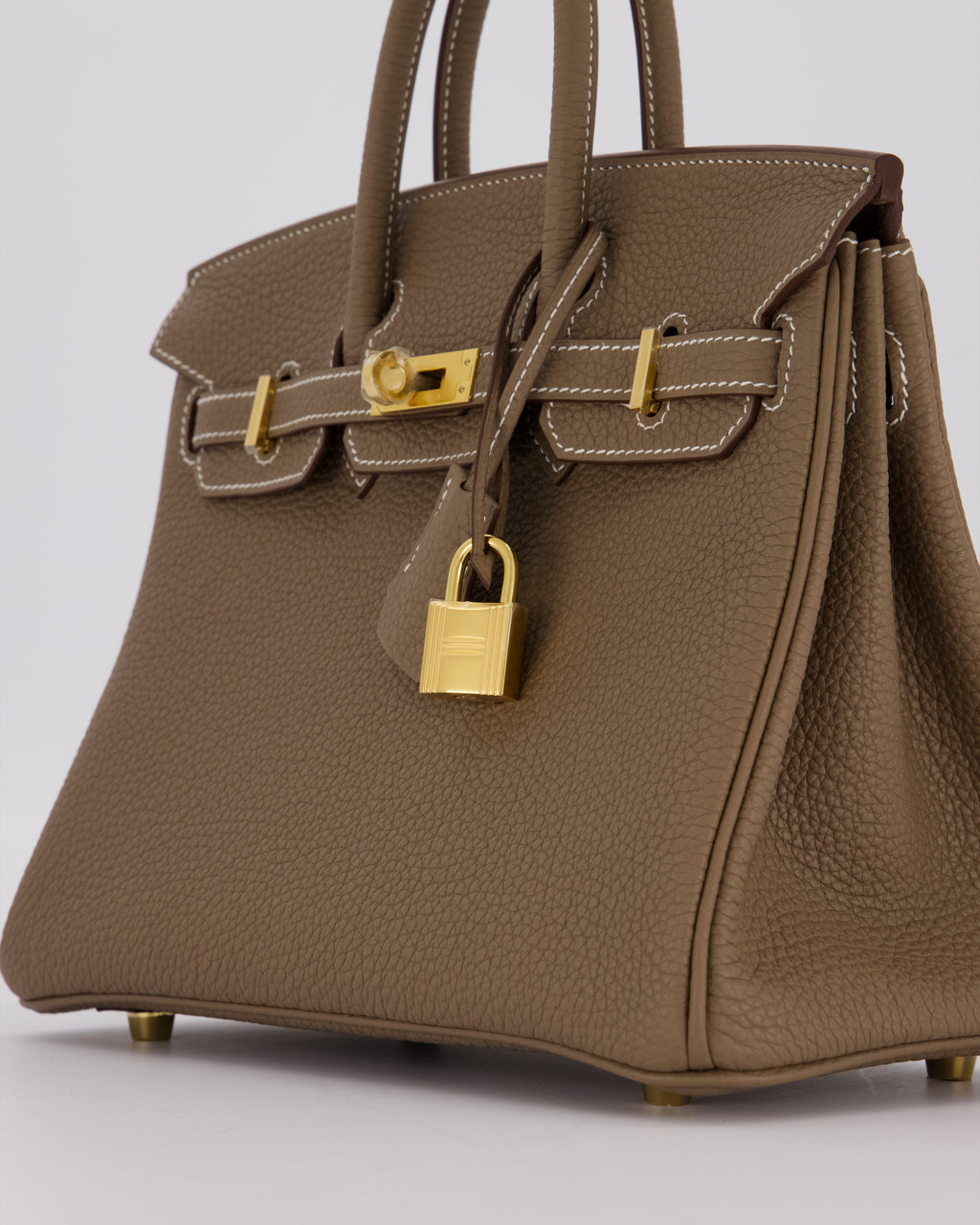 Hermès Birkin 25 Retourne Bag in Etoupe Togo Leather with Gold Hardware