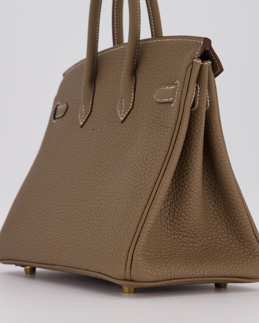 Hermès Birkin 25 Retourne Bag in Etoupe Togo Leather with Gold Hardware