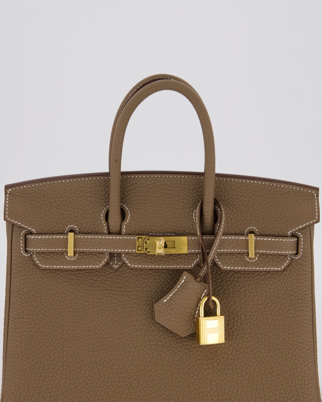 Hermès Birkin 25 Retourne Bag in Etoupe Togo Leather with Gold Hardware
