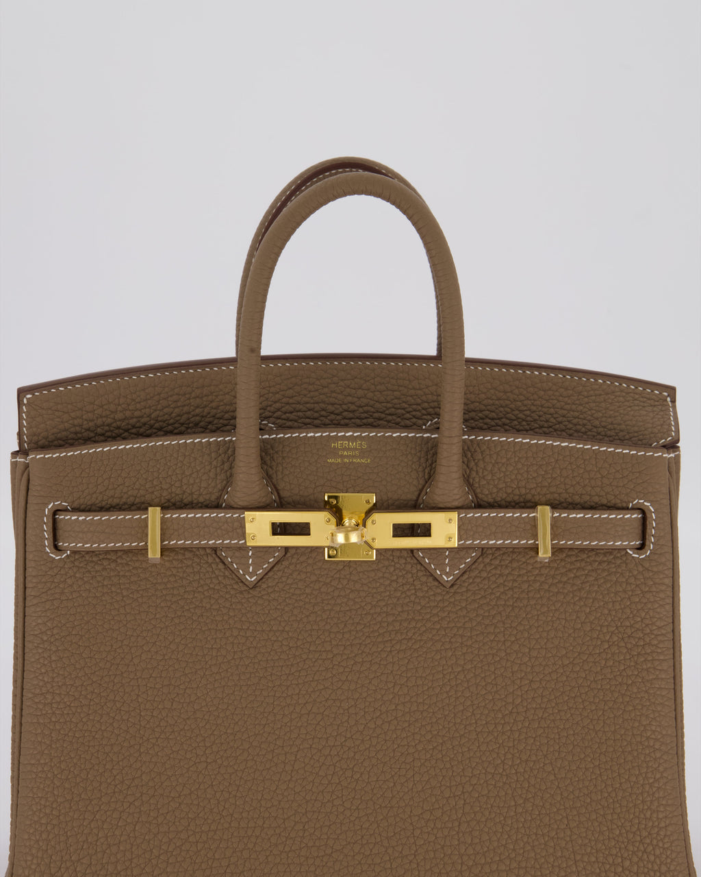 Hermès Birkin 25 Retourne Bag in Etoupe Togo Leather with Gold Hardware