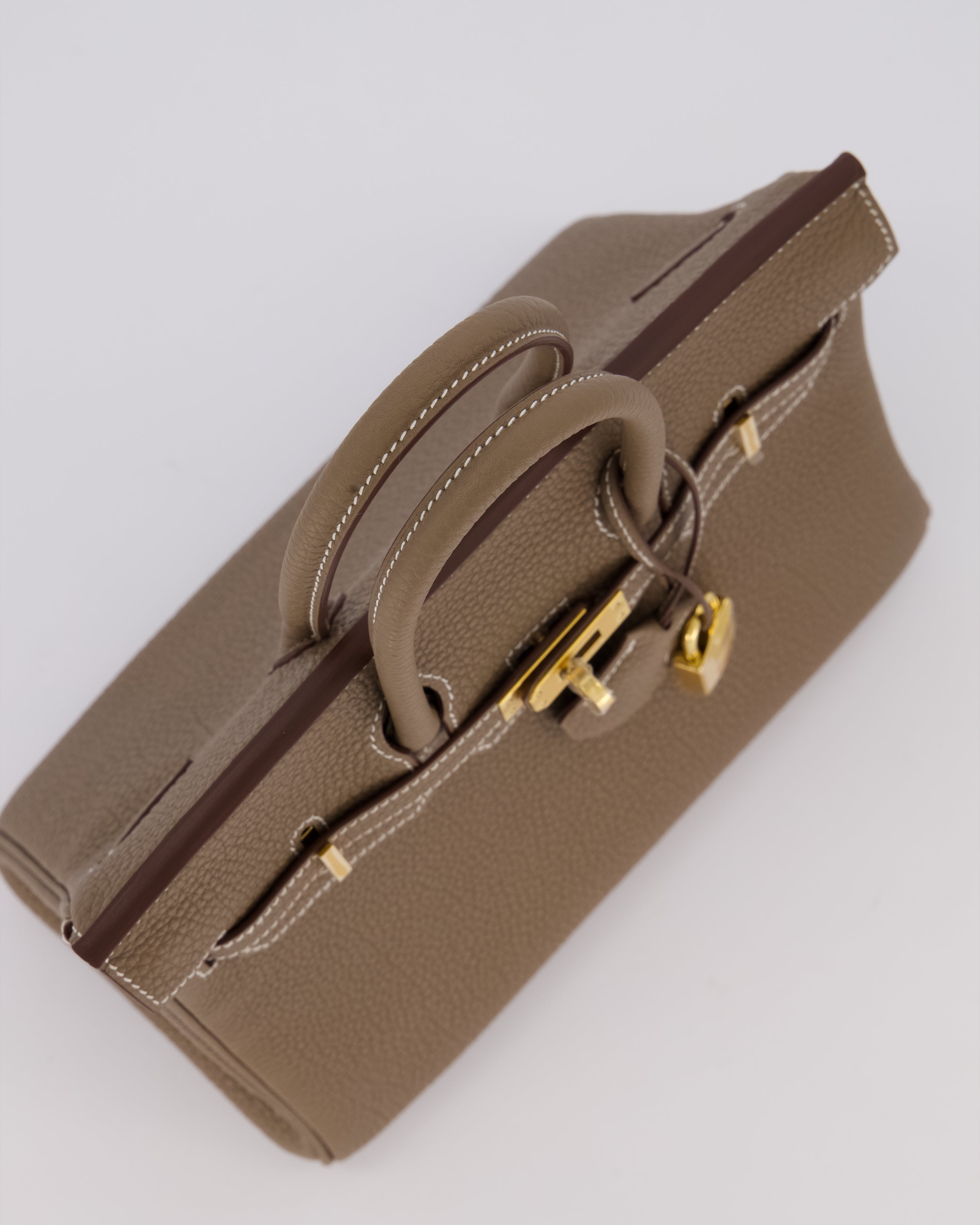 Hermès Birkin 25 Retourne Bag in Etoupe Togo Leather with Gold Hardware