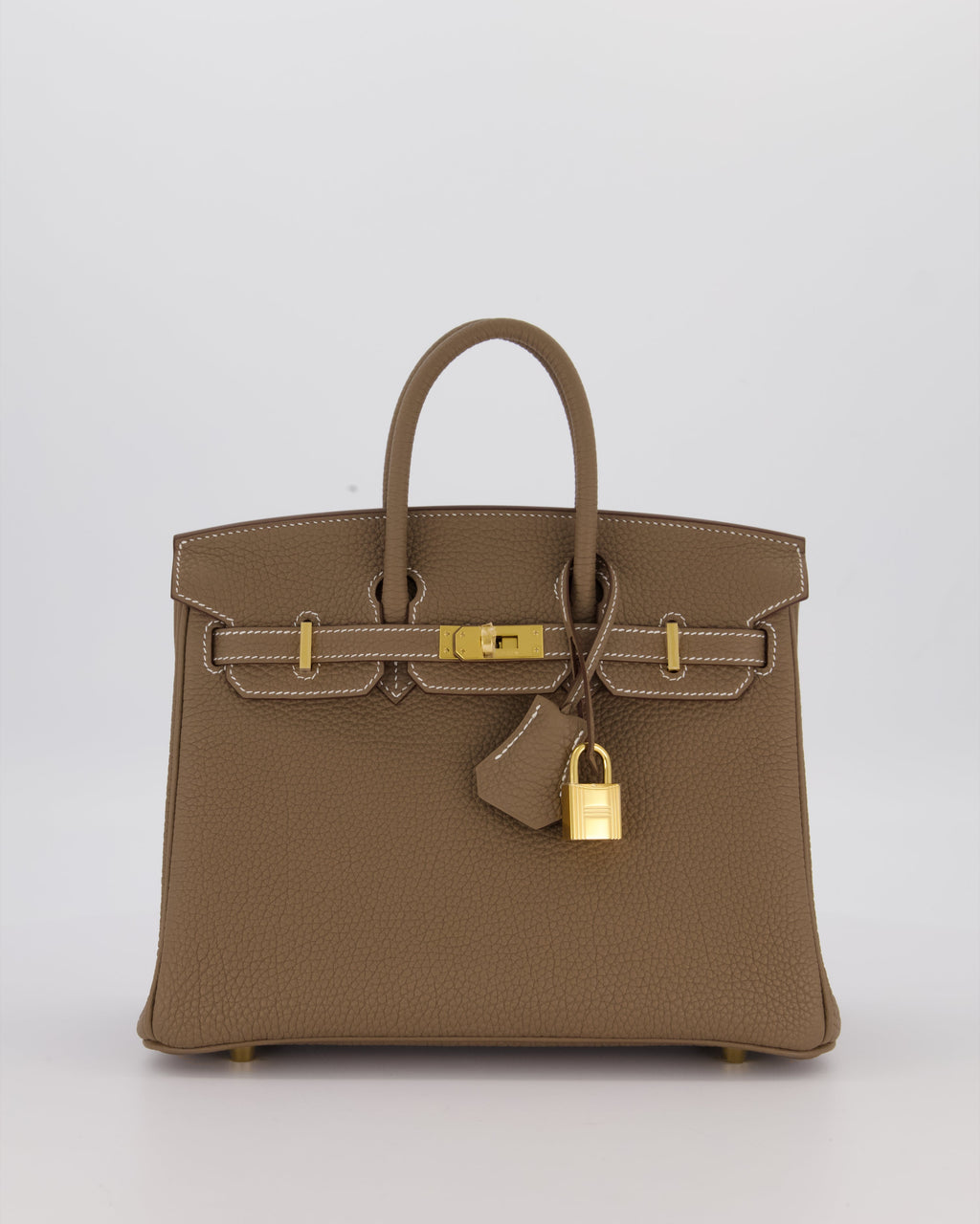 Hermès Birkin 25 Retourne Bag in Etoupe Togo Leather with Gold Hardware