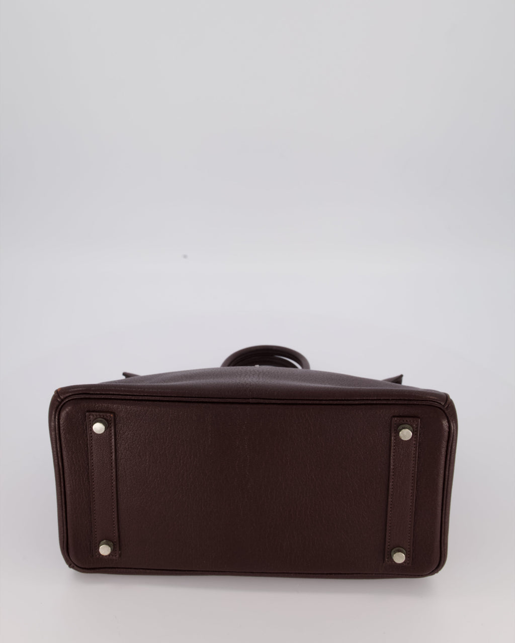 *RARE* Hermes HAC 32 Bag in Chocolat Chèvre Mysore Leather with Palladium Hardware