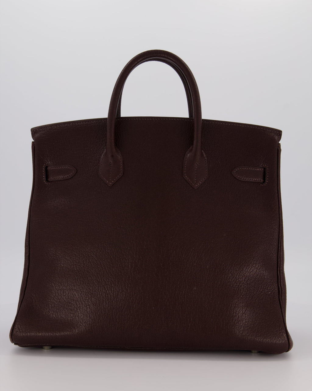 *RARE* Hermes HAC 32 Bag in Chocolat Chèvre Mysore Leather with Palladium Hardware
