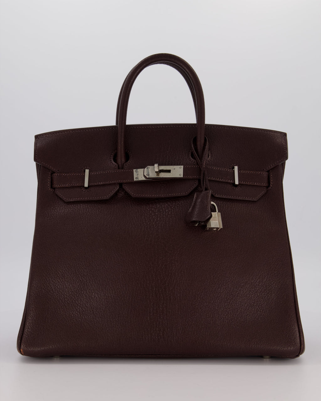 *RARE* Hermes HAC 32 Bag in Chocolat Chèvre Mysore Leather with Palladium Hardware