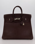 *RARE* Hermes HAC 32 Bag in Chocolat Chèvre Mysore Leather with Palladium Hardware