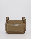 Hermès Mini Jypsiere Crossbody Bag in Etoupe Swift Leather with Palladium Hardware