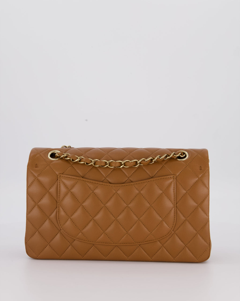 *RARE COLOUR* Chanel Dark Caramel Medium Classic Double Flap Bag in Lambskin Leather with Champagne Gold Hardware