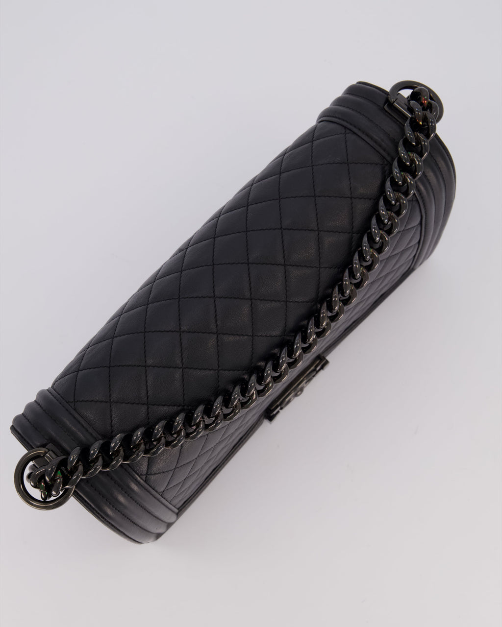 Chanel Black Medium Boy Bag in Calfskin Leather with So Black Hardware