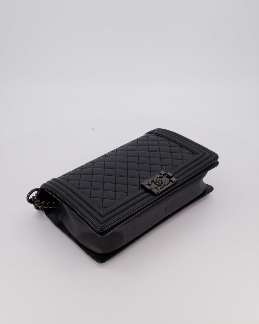 Chanel Black Medium Boy Bag in Calfskin Leather with So Black Hardware